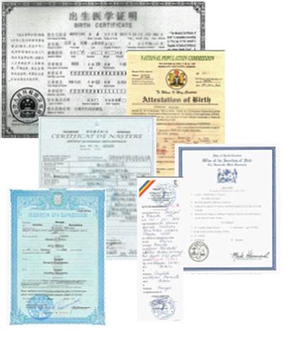 Birth certificates come in all colors and sizes. We translate birth certificates from over 120 countries.